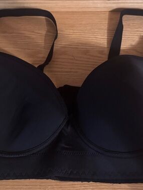 Shapedly Push Up Bra 34/75E Black Back Smoothing Wide Band Women